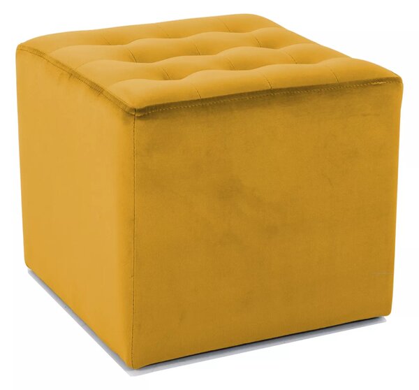 Musztardowy puf LORI VELVET