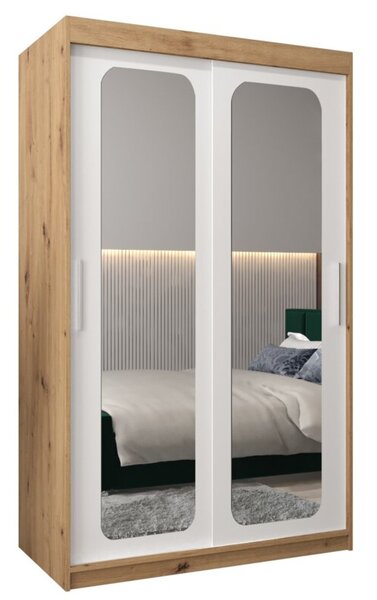 Szafa przesuwna garderoba Promo T3 120 wys. 200 cm artisan + biaÅy