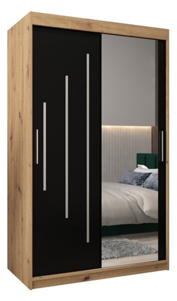 Szafa przesuwna garderoba York 2 120 wys. 200 cm artisan + czarny