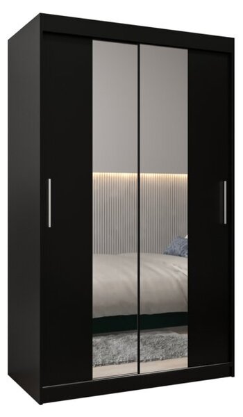 Szafa przesuwna garderoba Tokyo 1 120 wys. 200 cm czarny + czarny