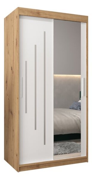 Szafa przesuwna garderoba York 2 100 wys. 200 cm artisan + biaÅy