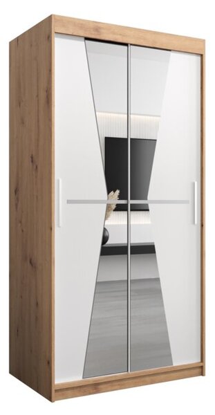 Szafa przesuwna garderoba Maroko 100 wys. 200 cm artisan + biaÅy