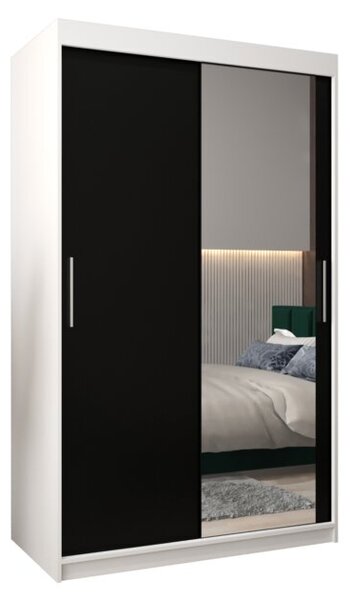 Szafa przesuwna garderoba Tokyo 2 120 wys. 200 cm biaÅy + czarny
