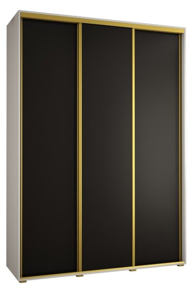 Szafa przesuwna wysoka Davos 1 170, gÅ. 45 cm biaÅy + czarny + zÅoty