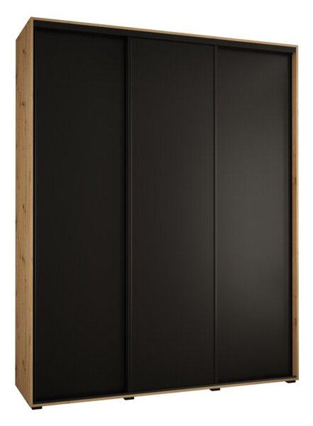 Szafa przesuwna wysoka Davos 1 200, gÅ. 60 cm artisan + czarny + czarny