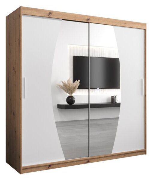 Szafa przesuwna garderoba Elypse 200 wys. 200 cm artisan + biaÅy