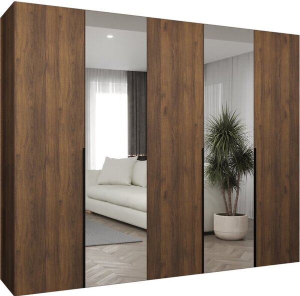 Szafa uchylna otwierana Alicante 2 250 wys. 202 cm orzech warmia + u. czarny