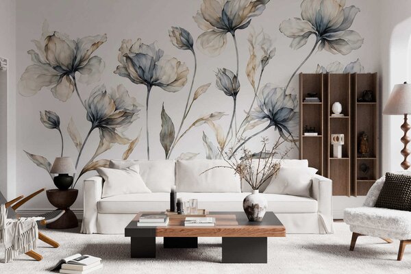 Fototapety Eleganckie, zwiewne kwiaty o półprzezroczystych, warstwowych płatkach na długich, delikatnych, Fototapety Kwiaty, w05579 : Uwalls.pl