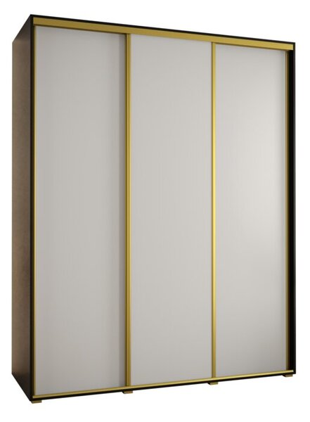 Szafa przesuwna wysoka Davos 1 190, gÅ. 60 cm czarny + biaÅy + zÅoty