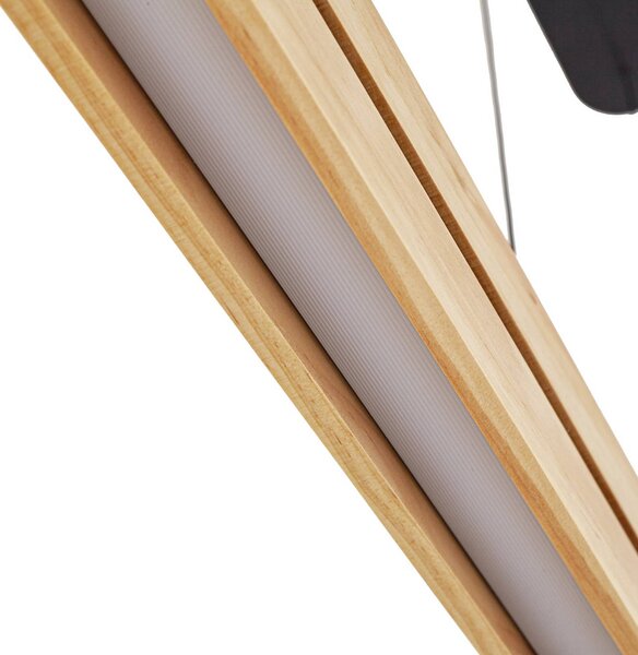Lampa wisząca Darnor Lucande, możliwość ściemniania, jasne drewno, salon / jadalnia, drewno, nowoczesny