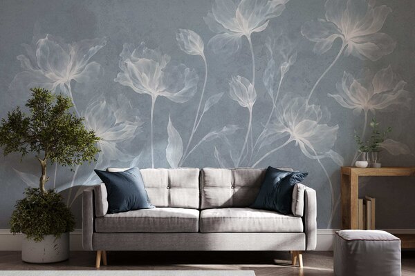 Fototapety Eleganckie, zwiewne kwiaty o półprzezroczystych, warstwowych płatkach na długich, delikatnych, Fototapety Kwiaty, w05579v2 : Uwalls.pl