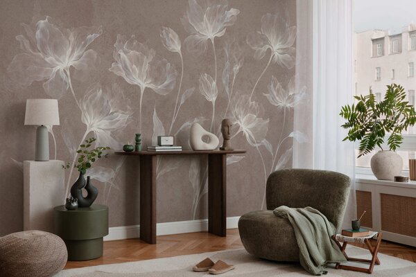Fototapety Eleganckie, zwiewne kwiaty o półprzezroczystych, warstwowych płatkach na długich, delikatnych, Fototapety Kwiaty, w05579v3 : Uwalls.pl