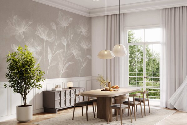 Fototapety Eleganckie, zwiewne kwiaty o półprzezroczystych, warstwowych płatkach na długich, delikatnych, Fototapety Kwiaty, w05579v1 : Uwalls.pl