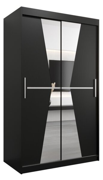 Szafa przesuwna garderoba Maroko 120 wys. 200 cm czarny + czarny