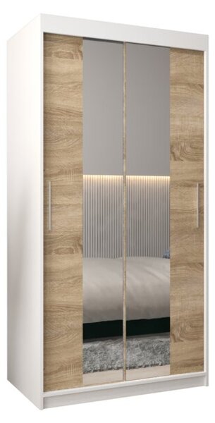 Szafa przesuwna garderoba Tokyo 1 100 wys. 200 cm biaÅy + sonoma
