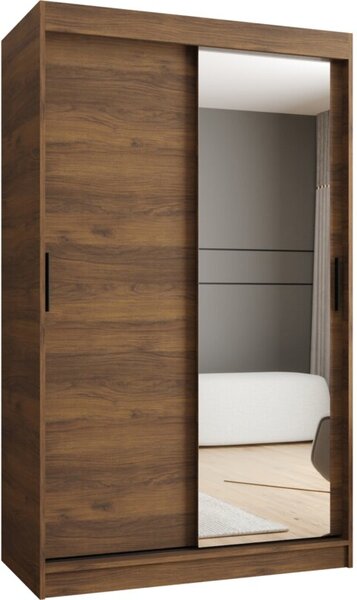 Szafa przesuwna z lustrem garderoba Rubino T2 120 wys. 200 cm orzech warmia