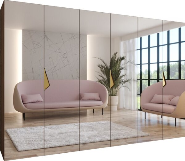 Szafa uchylna otwierana Sandi 3 300 (3x100) wys. 202 cm orzech warmia + u. zÅoty