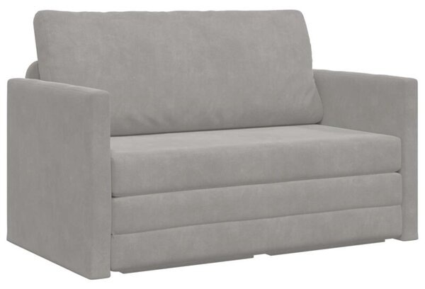 Sofa bed jasnoszary 124 x 204 x 61 cm aksamit