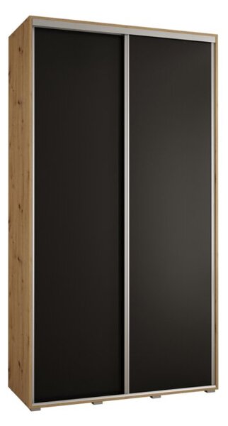 Szafa przesuwna wysoka Davos 1 130, gÅ. 60 cm artisan + czarny + srebrny