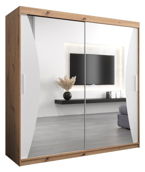 Szafa przesuwna garderoba Monaco 200 wys. 200 cm artisan + biaÅy