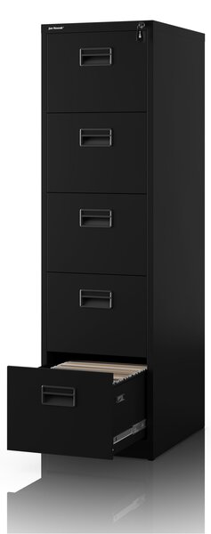 Szafa kartotekowa metalowa czarna: SARA V5, 460 x 1625,5 x 600 mm