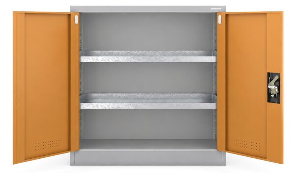 Szafa chemiczna na chemikalia BHP niska szaro-żółta: IRENE, 1000 x 1040 x 400 mm