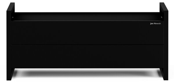 Osłona donica na kwiaty metalowa niska czarna: MARGARET 1000 x 430 x 380 mm