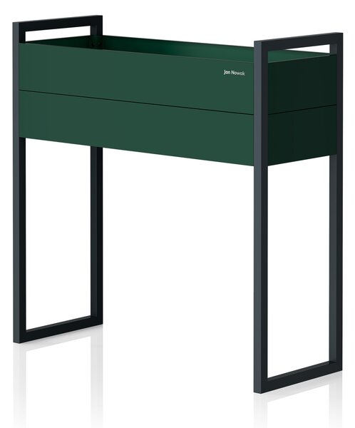 Osłona donica na kwiaty metalowa wysoka butelkowozielono-antracytowa: MARGARET H 1000 x 1000 x 380 mm