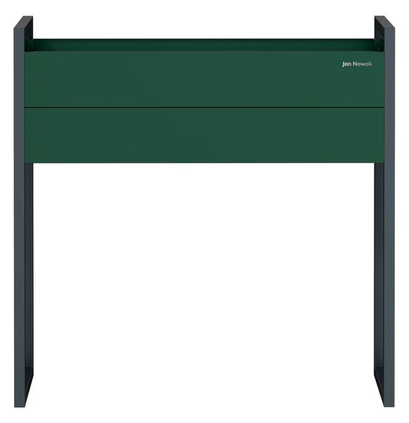 Osłona donica na kwiaty metalowa wysoka butelkowozielono-antracytowa: MARGARET H 1000 x 1000 x 380 mm