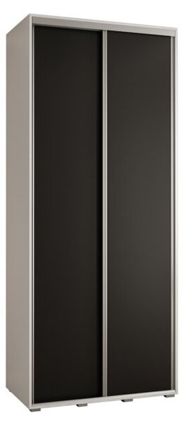Szafa przesuwna wysoka Davos 1 110, gÅ. 45 cm biaÅy + czarny + srebrny