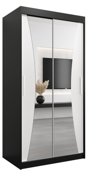 Szafa przesuwna garderoba Monaco 100 wys. 200 cm czarny + czarny