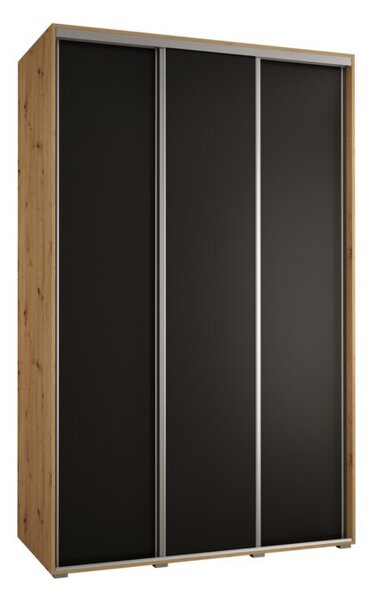 Szafa przesuwna wysoka Davos 1 150, gÅ. 45 cm artisan + czarny + srebrny