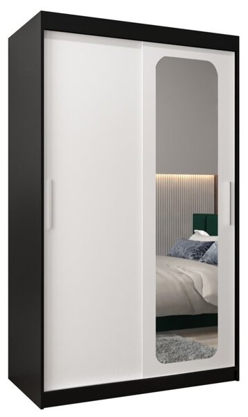 Szafa przesuwna garderoba Promo T2 120 wys. 200 cm czarny + czarny