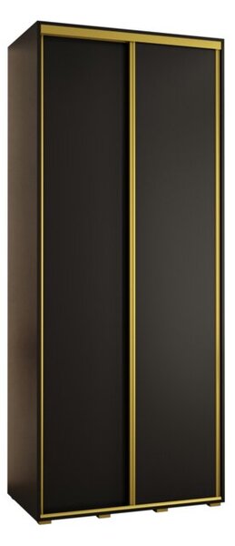 Szafa przesuwna wysoka Davos 1 120, gÅ. 60 cm czarny + czarny + zÅoty