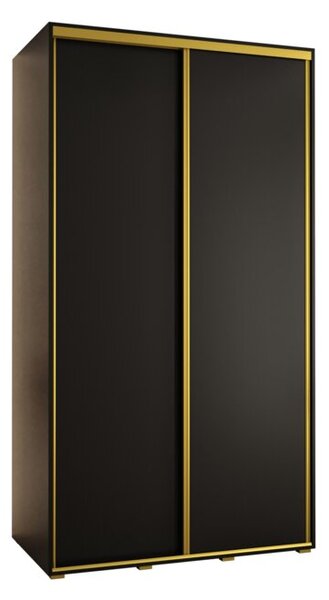 Szafa przesuwna wysoka Davos 1 140, gÅ. 45 cm czarny + czarny + srebrny