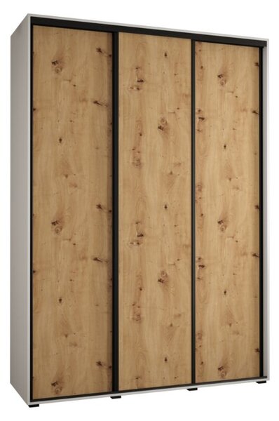 Szafa przesuwna wysoka Davos 1 180, gÅ. 45 cm biaÅy + artisan + czarny