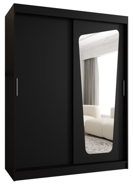 Szafa przesuwna z lustrem garderoba Moka 150 wys. 200 cm czarny