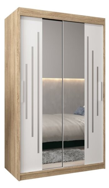 Szafa przesuwna garderoba York 1 120 wys. 200 cm sonoma + biaÅy
