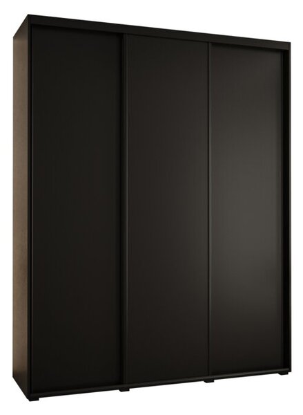 Szafa przesuwna wysoka Davos 1 200, gÅ. 60 cm czarny + czarny + czarny
