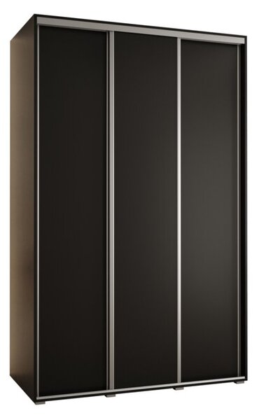 Szafa przesuwna wysoka Davos 1 160, gÅ. 45 cm czarny + czarny + srebrny