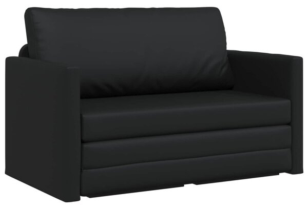 Sofa bed czarny 124 x 71 x 78 cm sztuczna skÃ³ra