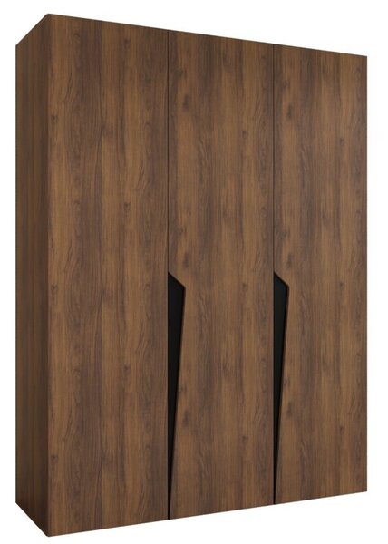 Szafa uchylna otwierana Piano 1 150 wys. 202 cm orzech warmia + u. czarny