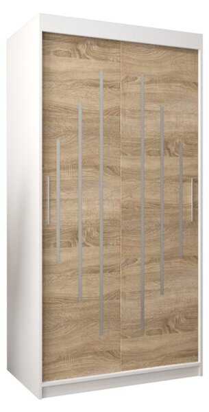 Szafa przesuwna garderoba York 100 wys. 200 cm biaÅy + sonoma
