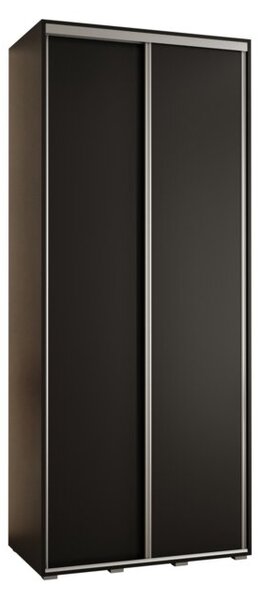 Szafa przesuwna wysoka Davos 1 100, gÅ. 60 cm czarny + czarny + srebrny