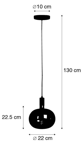 Industrialny Kinkiet / Lampa scienna czarny w komplecie z przyciemnianym LED G220 - Facil Oswietlenie wewnetrzne