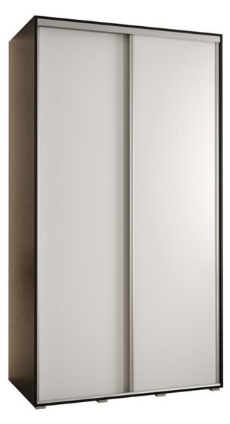 Szafa przesuwna wysoka Davos 1 140, gÅ. 60 cm czarny + biaÅy + srebrny