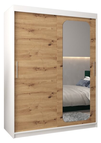 Szafa przesuwna garderoba Promo T2 150 wys. 200 cm biaÅy + artisan