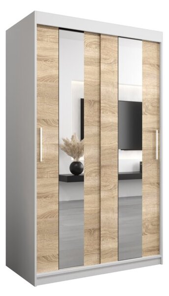 Szafa przesuwna garderoba Pole 120 wys. 200 cm biaÅy + sonoma