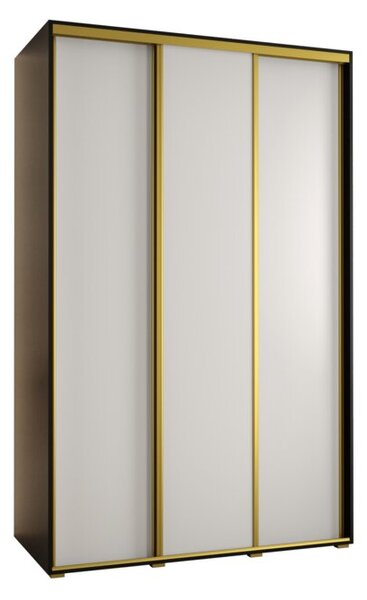 Szafa przesuwna wysoka Davos 1 150, gÅ. 45 cm czarny + biaÅy + zÅoty