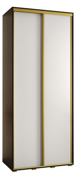 Szafa przesuwna wysoka Davos 1 100, gÅ. 60 cm czarny + biaÅy + zÅoty
